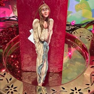 Vintage Kurt Adler Angel icicle Ornament - White and Blue